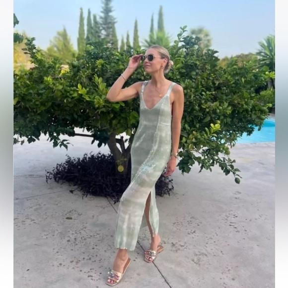 NWT Caroline Constas Mint Ombre Sequin V-Neck Sleeveless Midi Dress - Picture 1 of 8